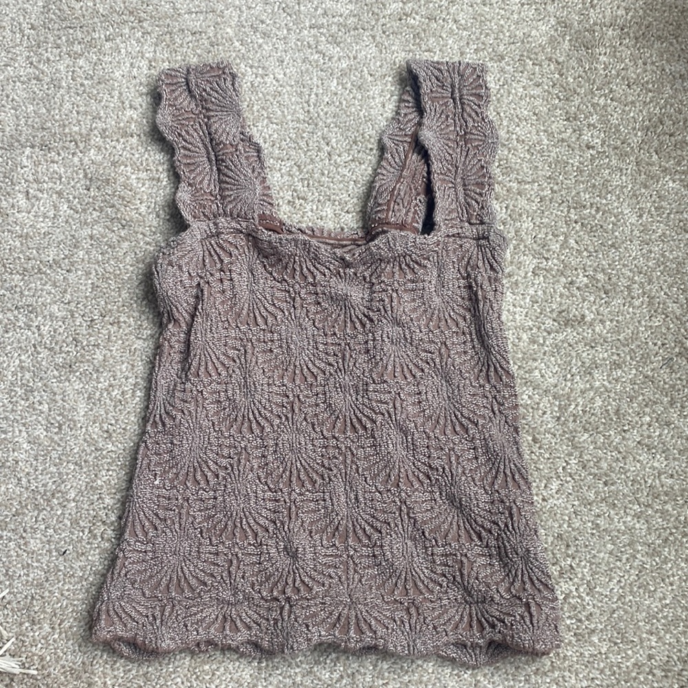 FP floral knit cami tank